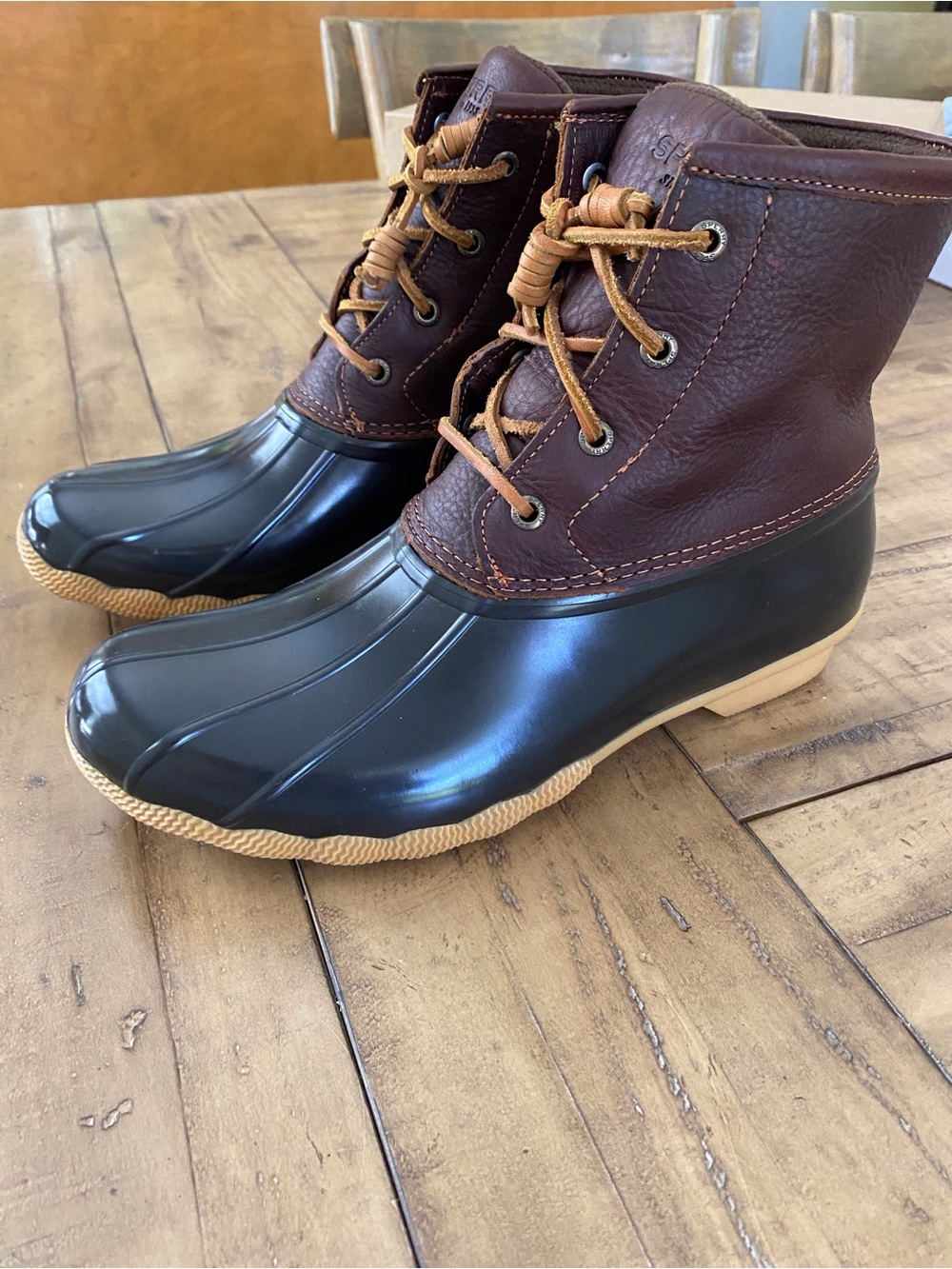 Sperry Dark Brown Saltwater Boots / Duck Boots